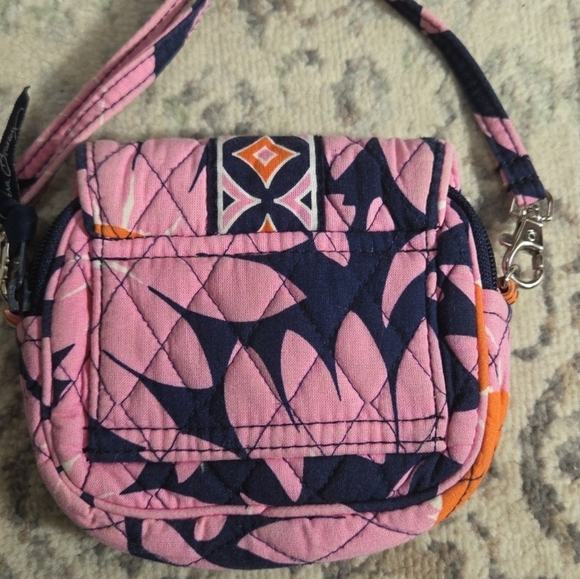 Vera Bradley Crossbody Little Hip Bag He Loves Me Pink  Print Quilted Mini Bag - Picture 2 of 8